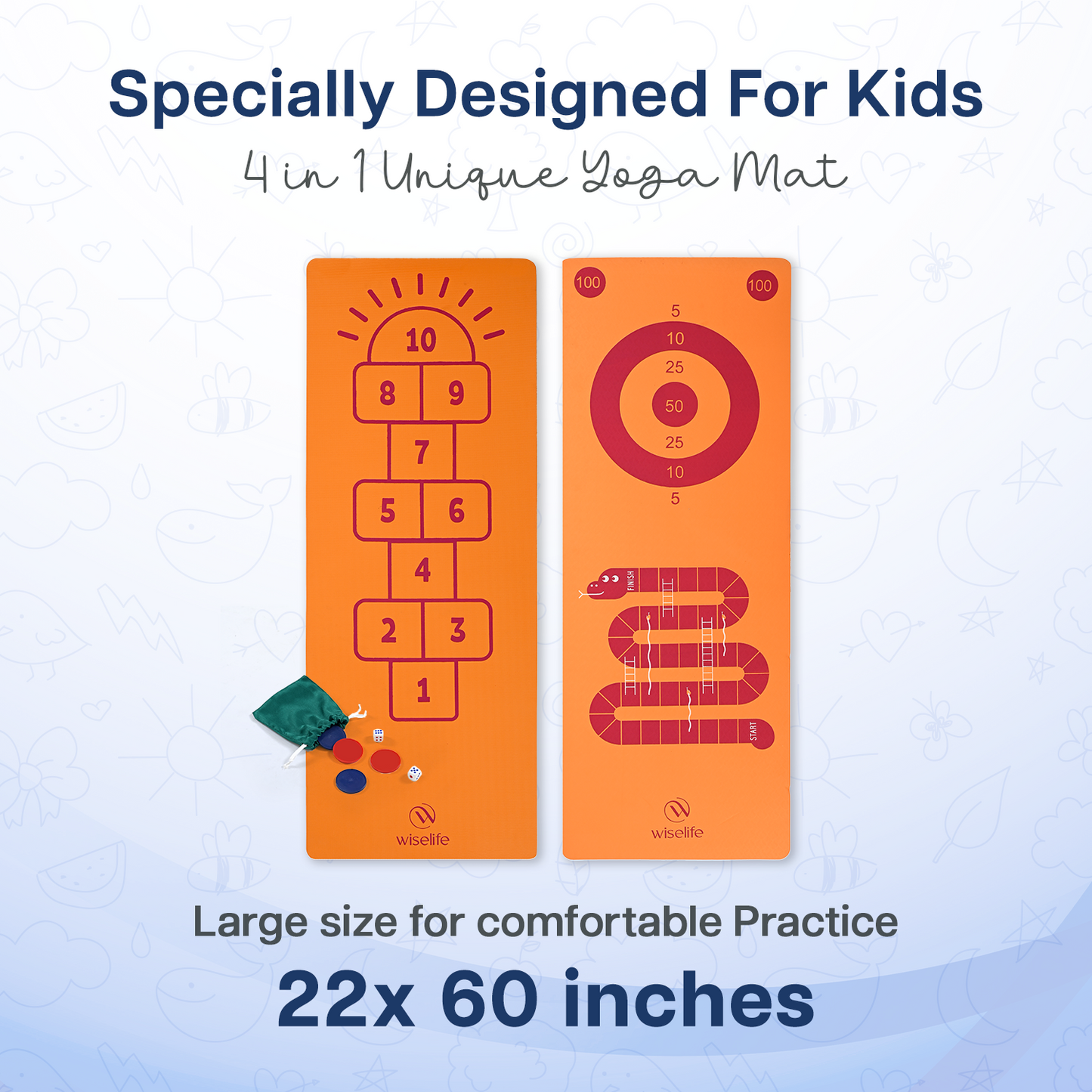 Kids Printed Yoga Mat - 6mm