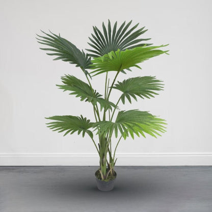 Artificial Fan Palm Plant – 47″ Tropical Faux Plant for Indoor Home And Office Décor