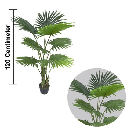 Artificial Fan Palm Plant – 47″ Tropical Faux Plant for Indoor Home And Office Décor