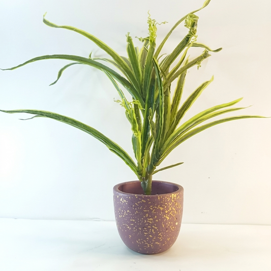 Mauve Gold-Stipple Terracotta Planter