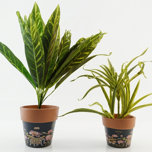 Royal Lotus Elephant Terracotta Planter Set