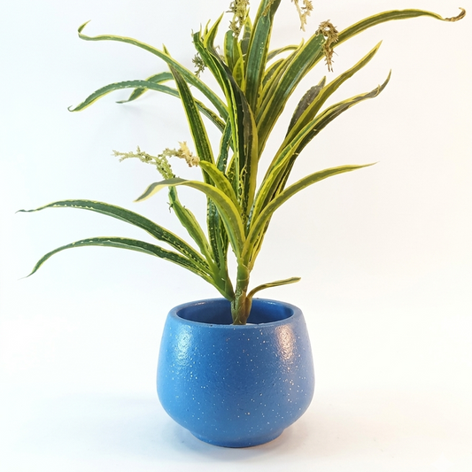 Azure Stipple Terracotta Planter