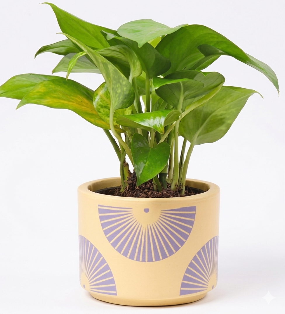 Gilded Leaf Terracotta Planter