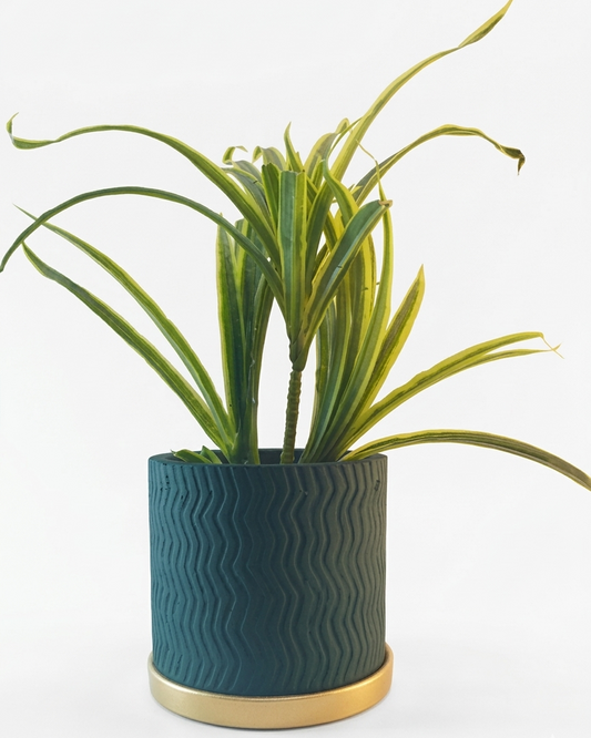 Chevron Wave Terracotta Planter