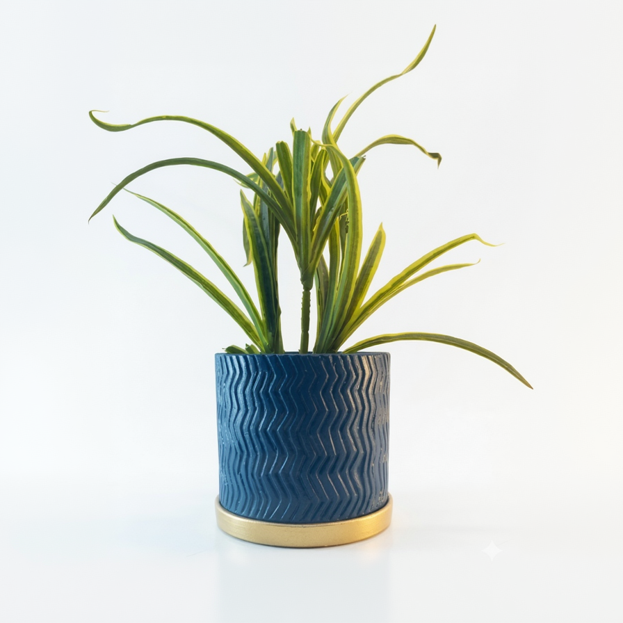 Chevron Wave Terracotta Planter