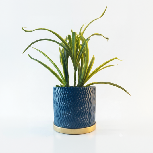 Chevron Wave Terracotta Planter