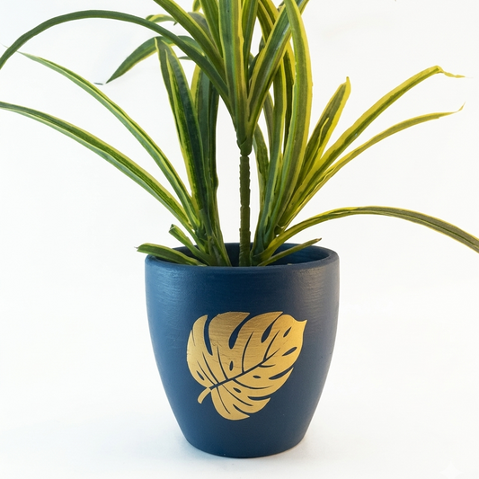 Monstera Motif Terracotta Planter