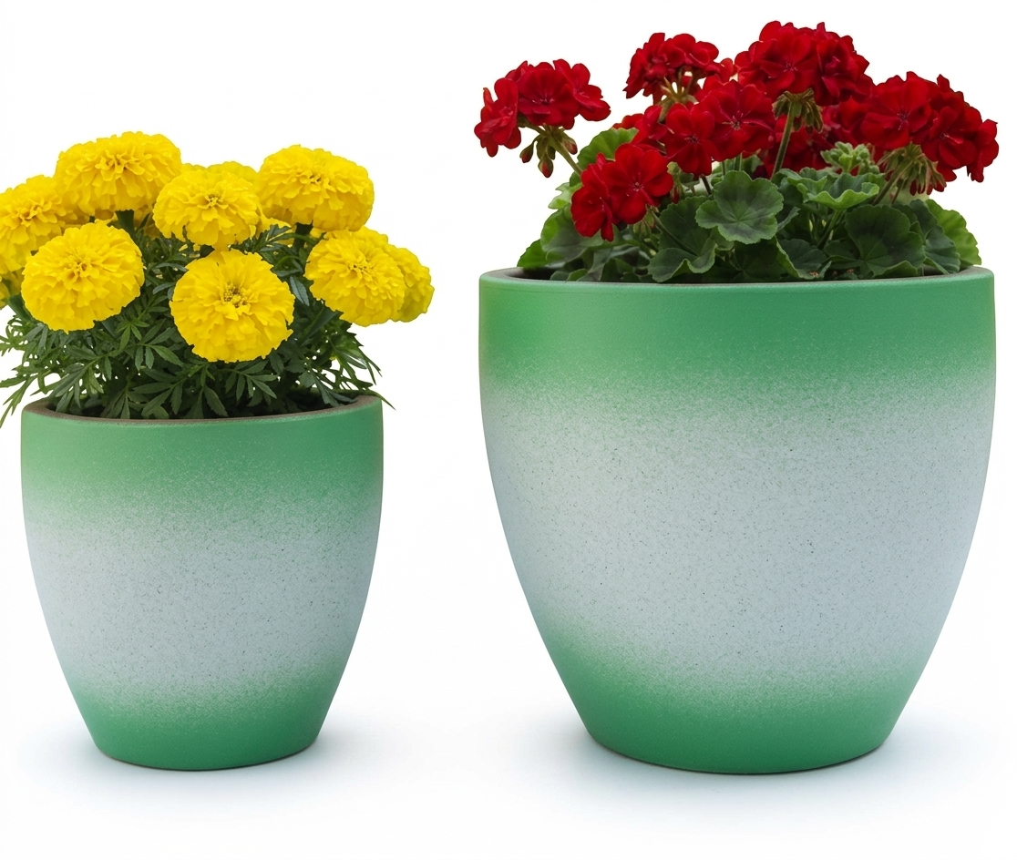 Mist Horizon Terracotta Planter Set