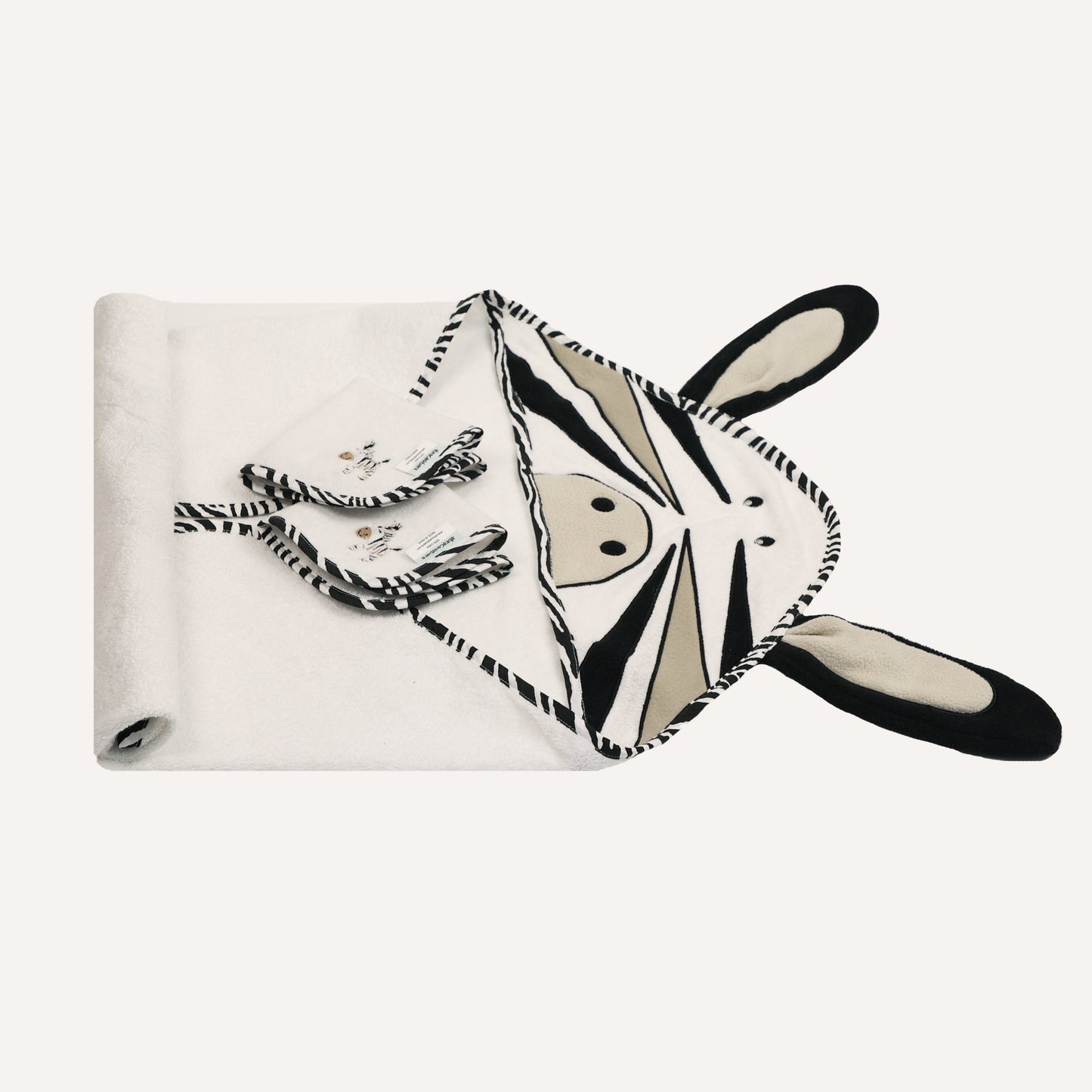 Abracadabra Zebra Hooded Towel & Face Washers Set