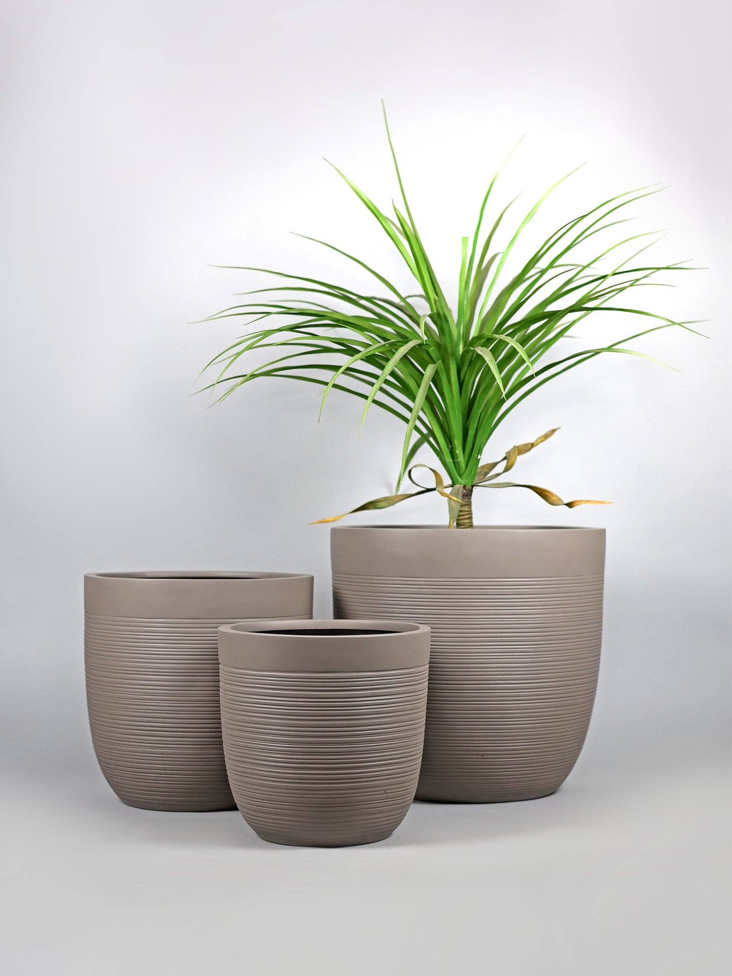 Pota Grey Beige Fiberglass Planter