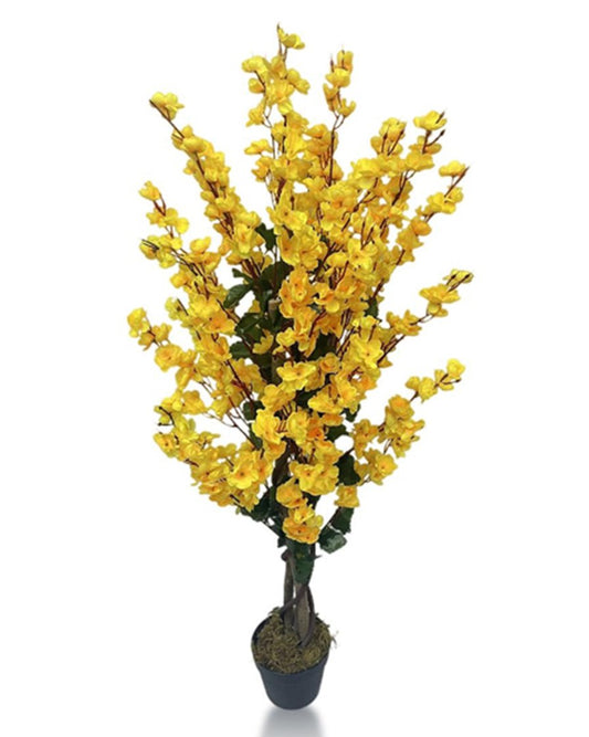 Premium Artificial Yellow Plant – Winter Sweet Faux Plant for Home And Office Décor 35.43