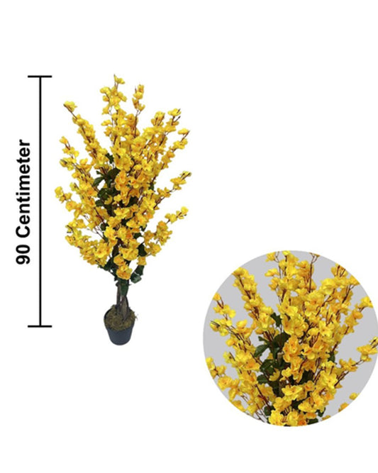 Premium Artificial Yellow Plant – Winter Sweet Faux Plant for Home And Office Décor 35.43