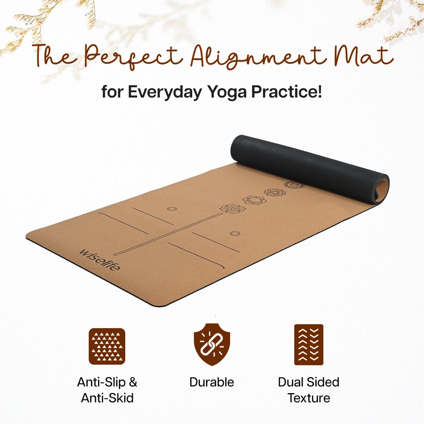 Premium Cork & Natural Rubber Yoga Mat - 6mm