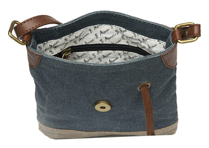 Artaflora – 100% Cotton Canvas Small Messenger Crossbody Vintage Sling Bag with Stylish Design for Women (Navy)