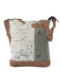 Artaflora- Cotton Canvas Messenger Crossbody Sling Bag with Stylish Design for Women: Vintage Script Cream