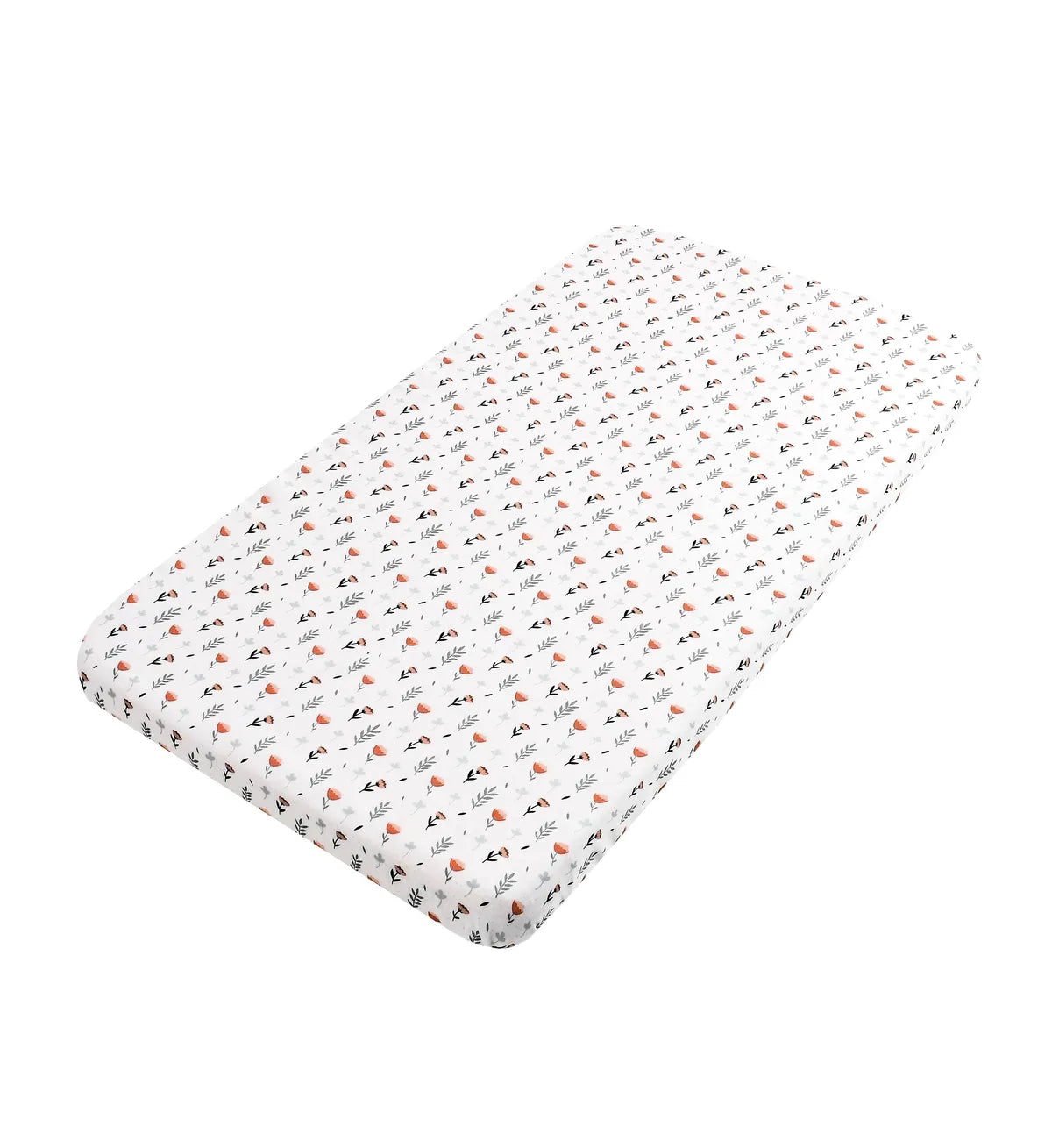 Premium Printed Muslin Fitted Crib sheet Fern & Roses