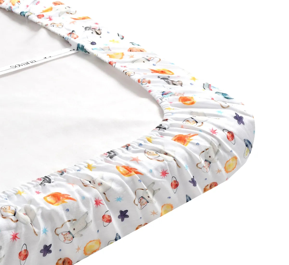 Premium Printed Muslin Fitted Crib sheet Pets of the Galaxy