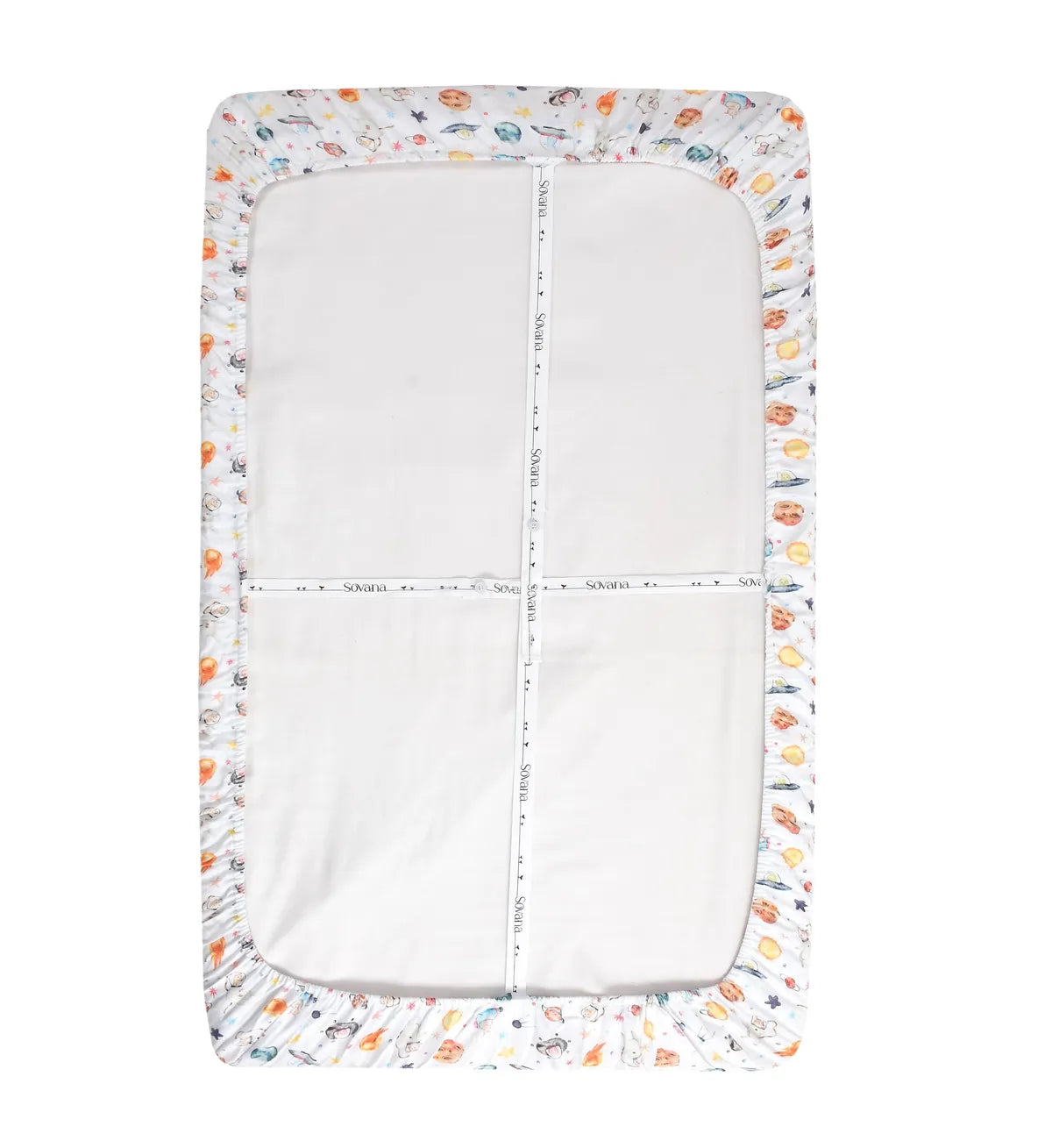 Premium Printed Muslin Fitted Crib sheet Pets of the Galaxy