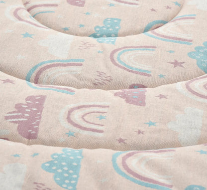 Premium Quilted Muslin Playmat Rainbow