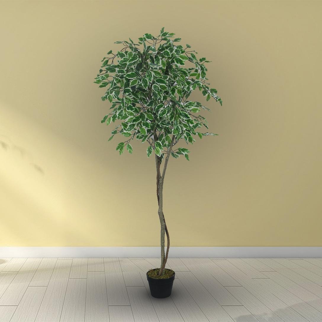 Premium Artificial Ficus Tree – 59″ Faux Indoor Plant for Tropical Home And Office Decor
