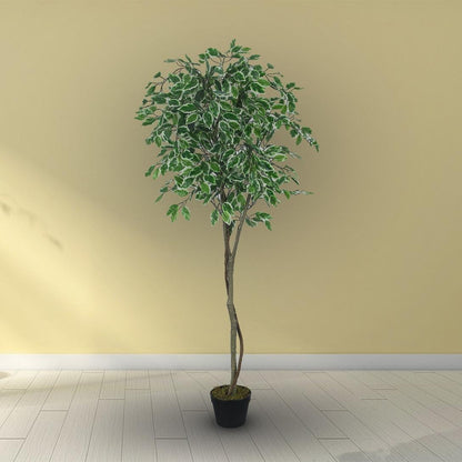Premium Artificial Ficus Tree – 59″ Faux Indoor Plant for Tropical Home And Office Decor