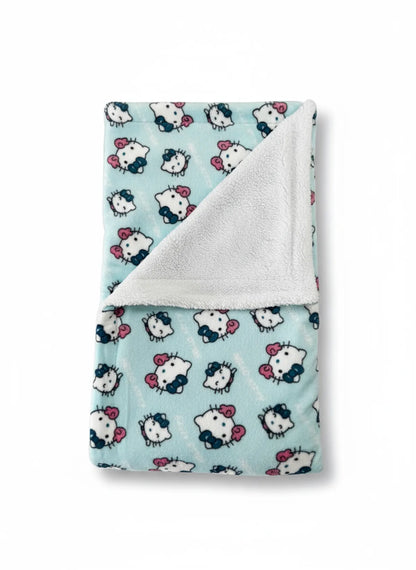 Luxury Reversible Flannel Sherpa Blanket Kitty World
