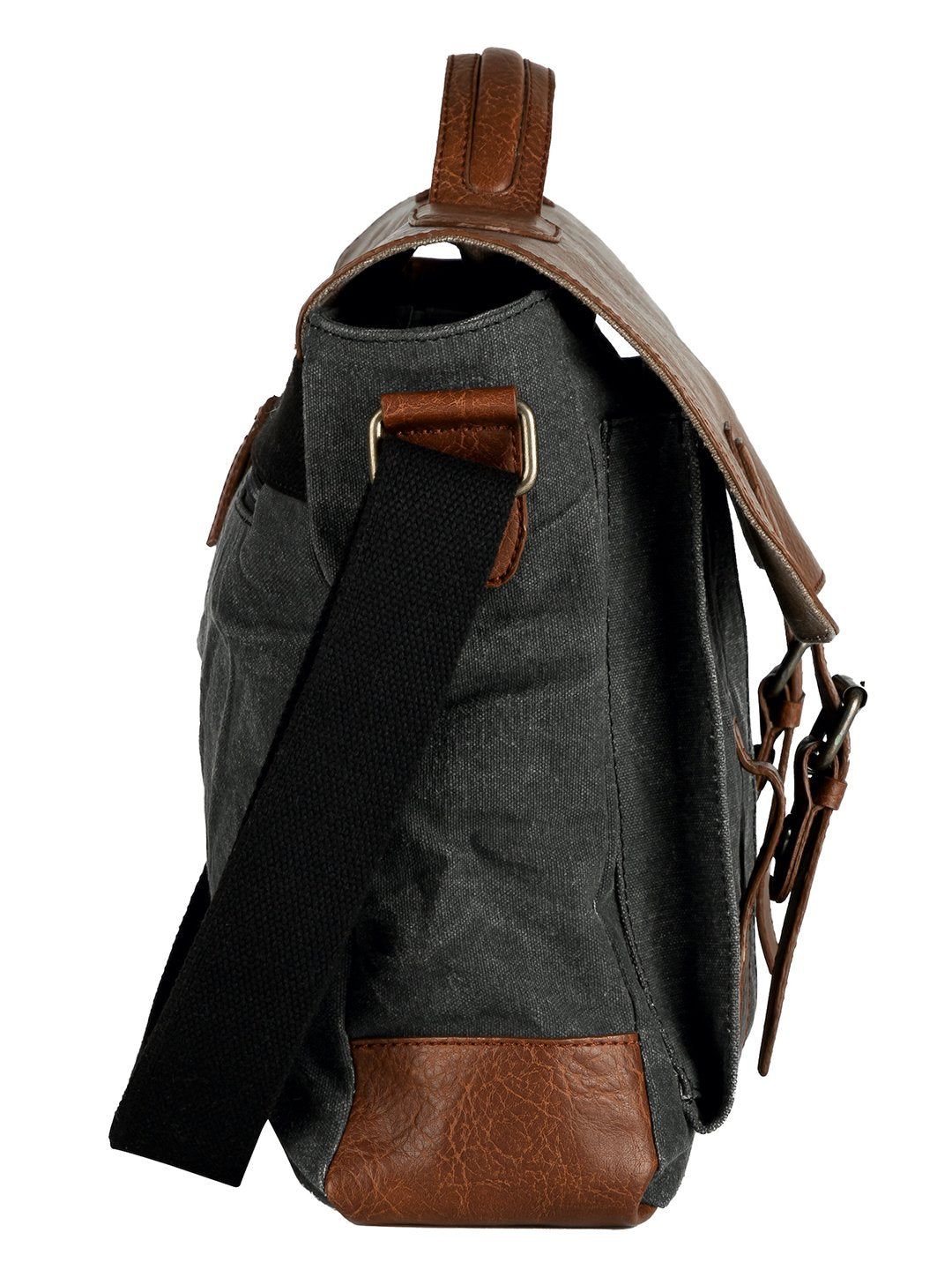Flap Messenger Laptop Bag for Men & Women – Black