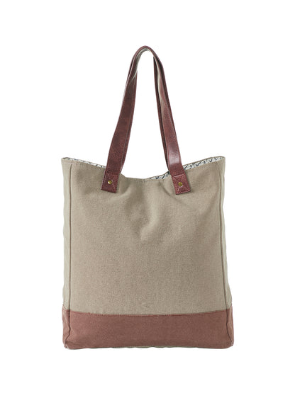 Large Canvas Grocery Shopping Tote - Beige | Travel Shoulder Bag
