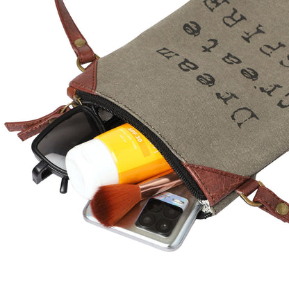 Artaflora – 100% Cotton Canvas Small Sling Crossbody Bag with Stylish Design for Women