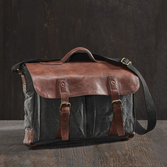 Flap Messenger Laptop Bag for Men & Women – Black