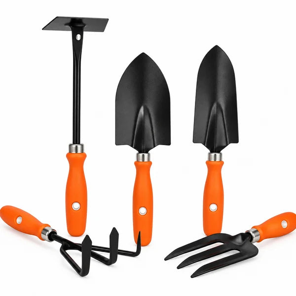 Compact Orange Gardening Tool Set – 5 Piece Kit