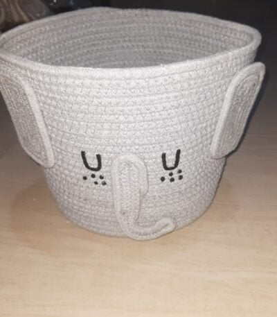 Elephant Face Cotton Rope Basket– Soft & Fun