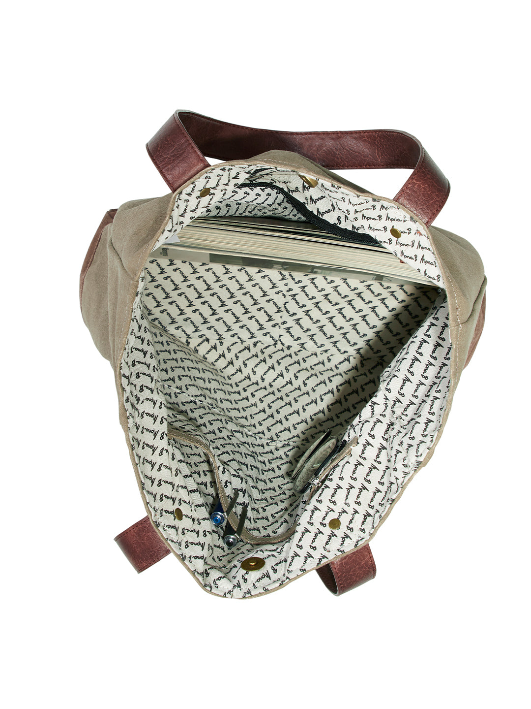 Large Canvas Grocery Shopping Tote - Beige | Travel Shoulder Bag