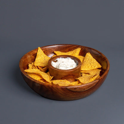 Cazo Sheesham Wood Bowl | Wide Round Serving Bowl