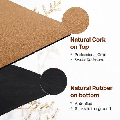 Premium Cork & Natural Rubber Yoga Mat - 6mm