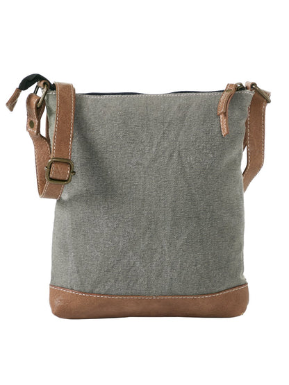 Artaflora- Cotton Canvas Messenger Crossbody Sling Bag with Stylish Design for Women: Vintage Script Cream