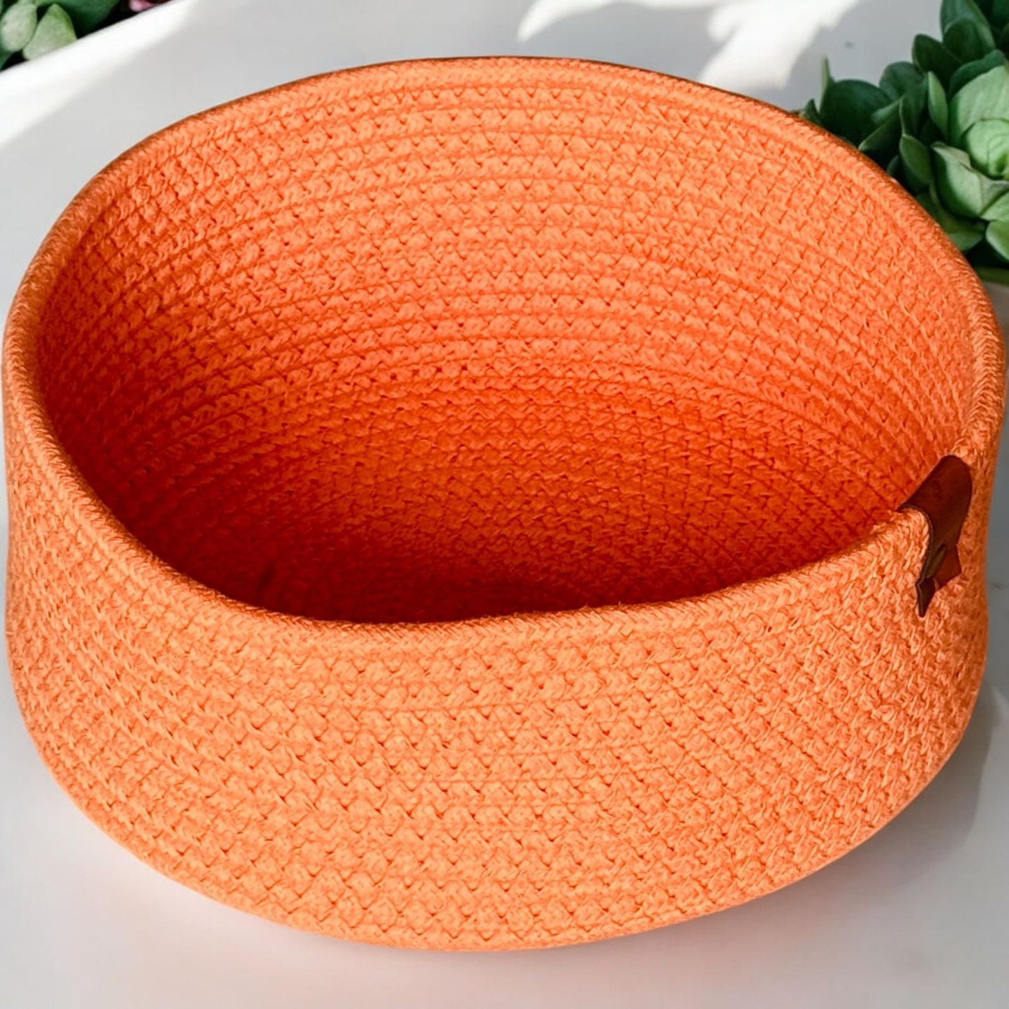 Multicolor Cotton Rope Round Shelf Basket – (10×4 Inch)