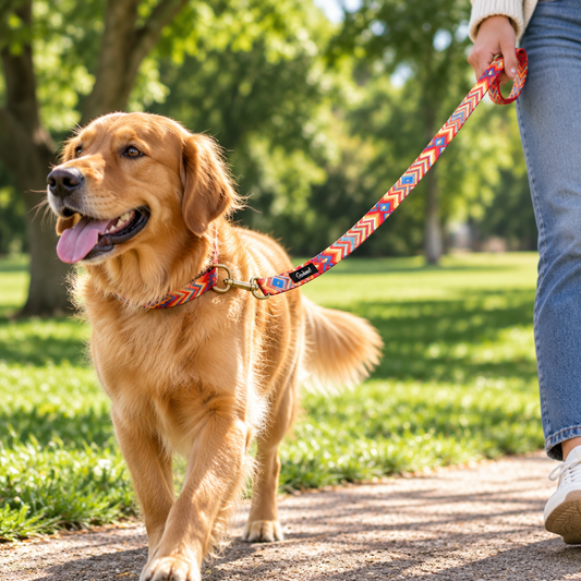Printed Dog & Cat Leash Orange