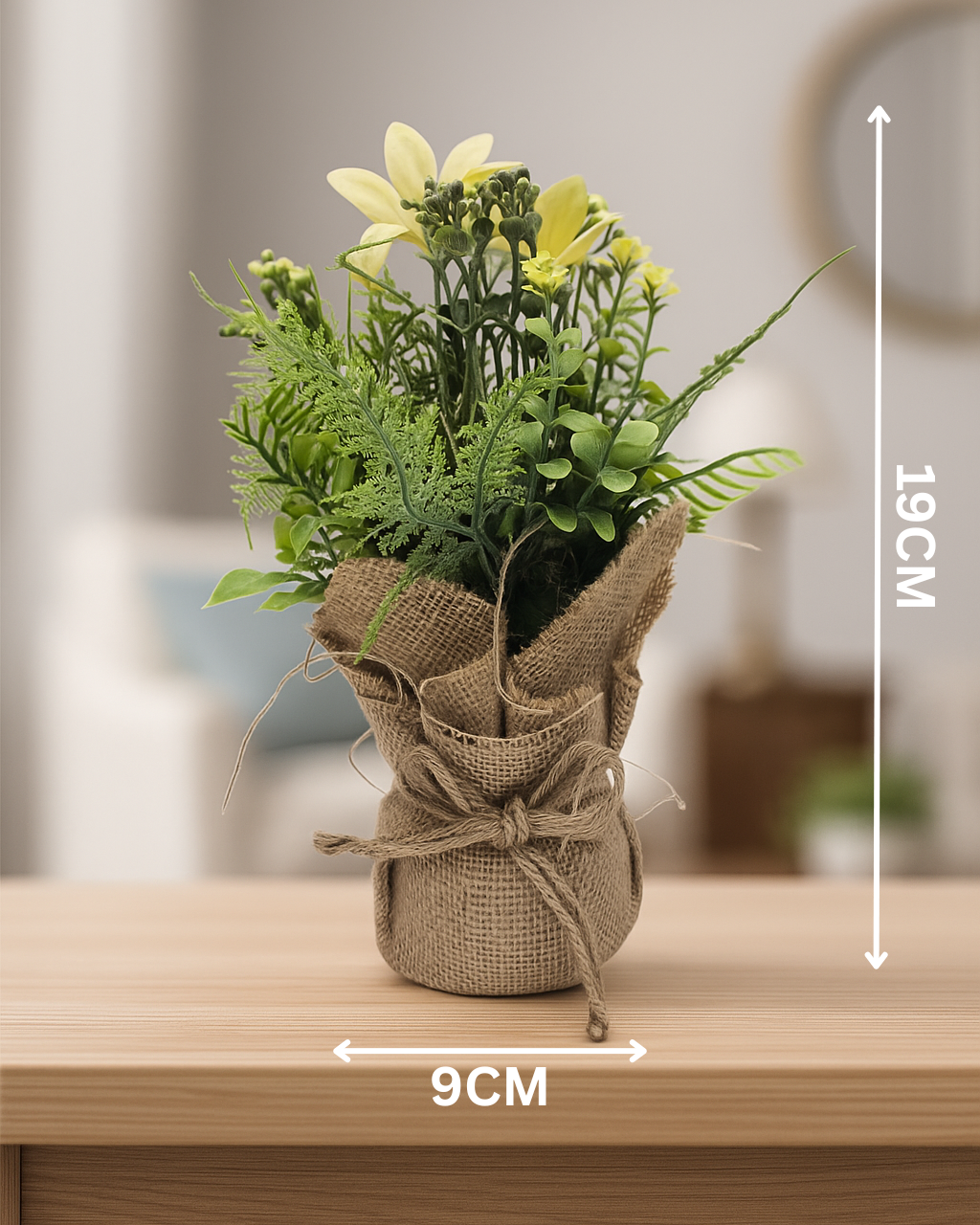 Cloth Bonsai Flower Plant in Burlap Sack Pot