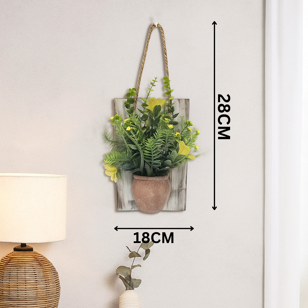 Plastic Hanging Bonsai on Wooden Plaque