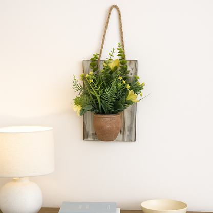 Plastic Hanging Bonsai on Wooden Plaque