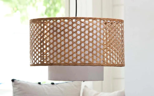 Handcrafted Bamboo Rattan Ceiling Light Avery
