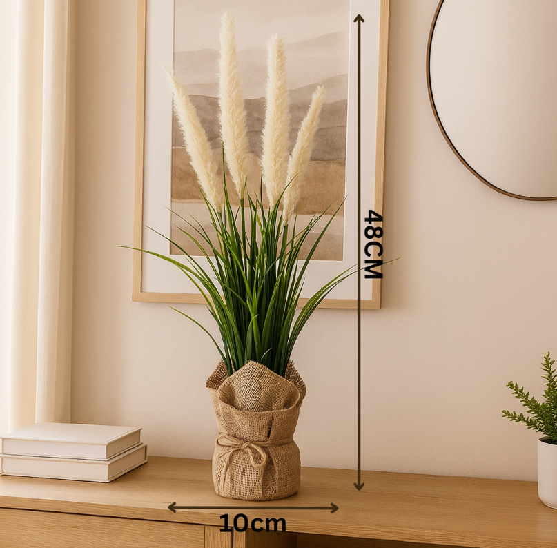 Artificial Foxtail Reed Grass in Burlap Sack