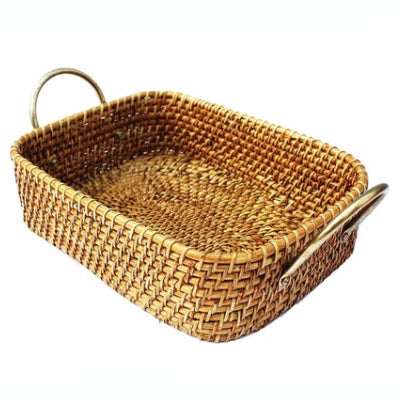 Aditi Handwoven Wicker Bathroom & Vanity Shelf Storage Basket