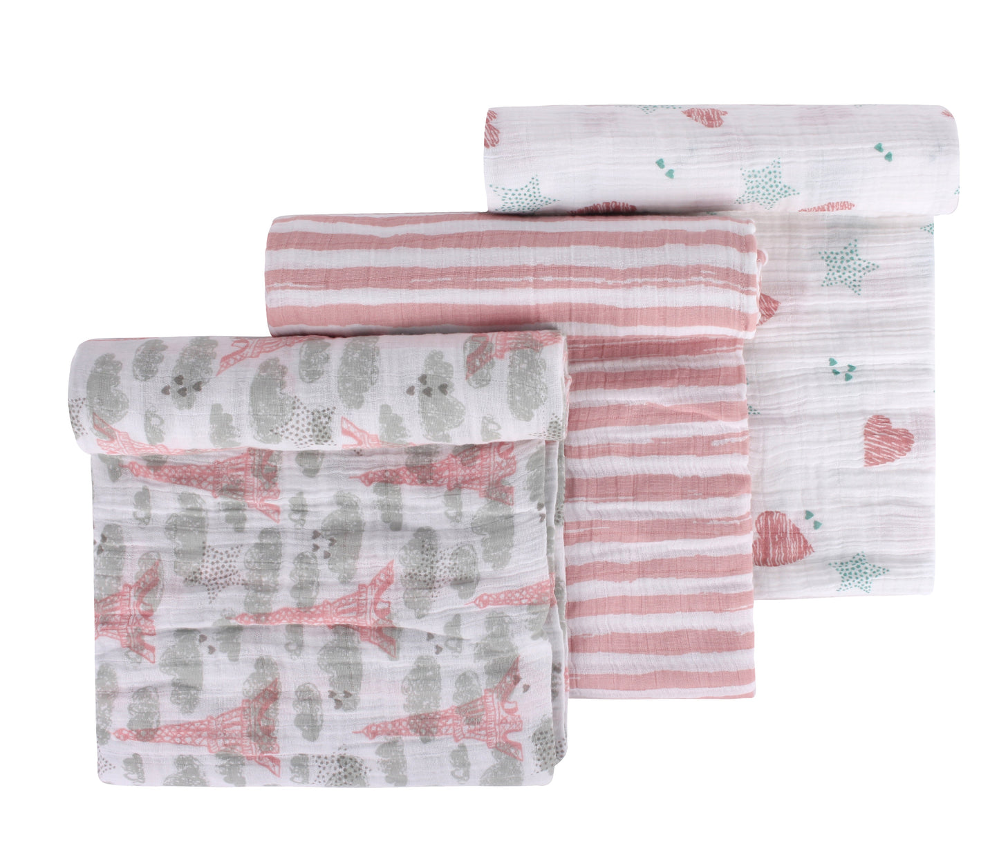 Abracadabra Eiffel Tower Muslin Swaddles – Set of 3