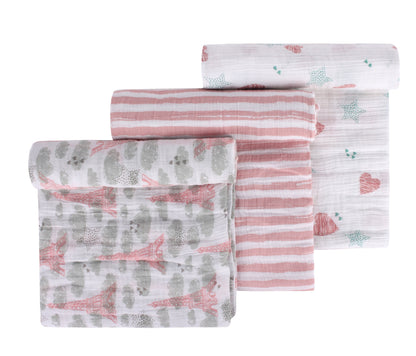 Abracadabra Eiffel Tower Muslin Swaddles – Set of 3