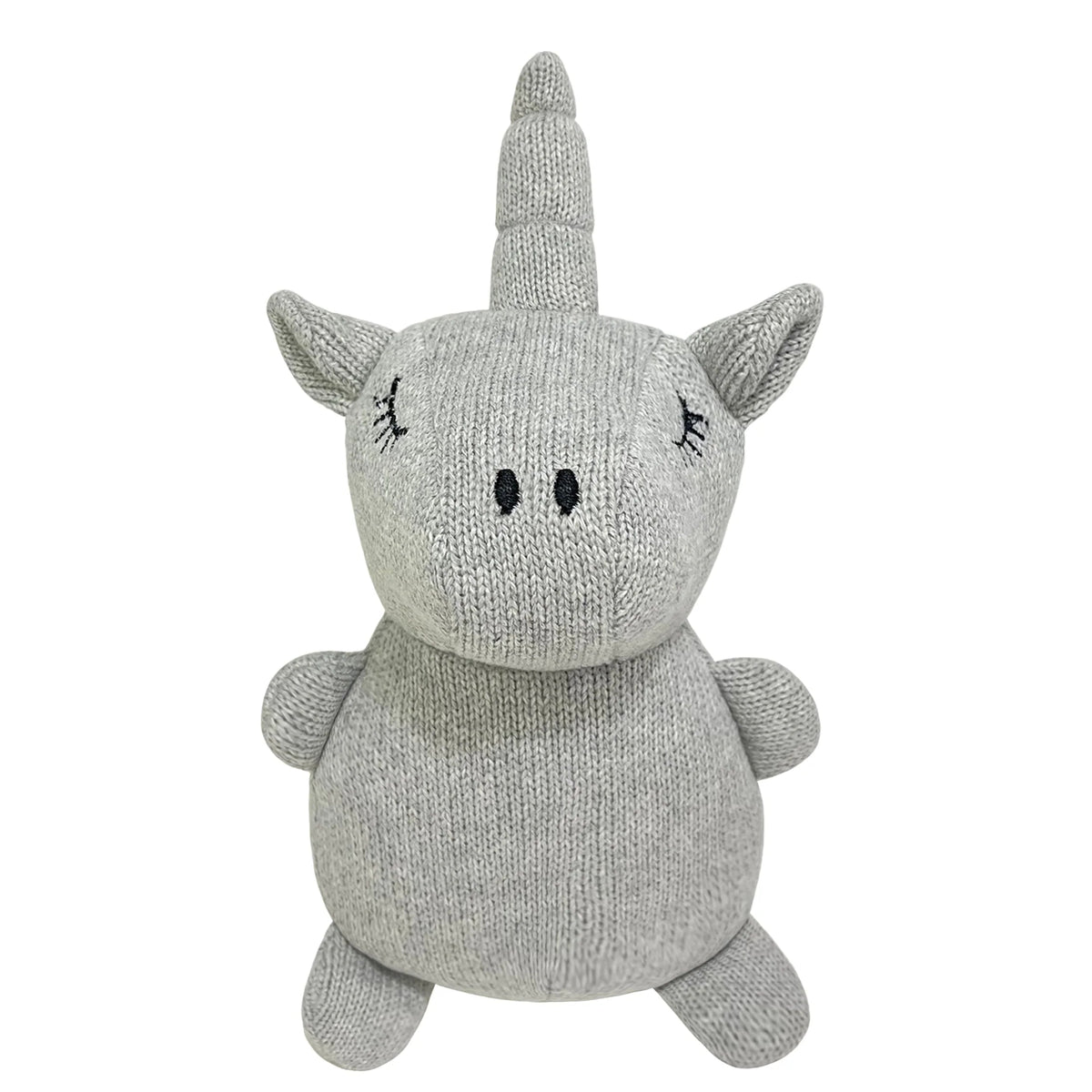 Unicorn Knitted Toy - Grey