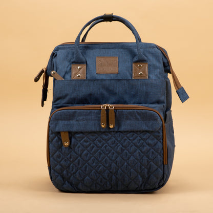 Abracadabra Elite Melange Twill Diaper Backpack – Navy Blue