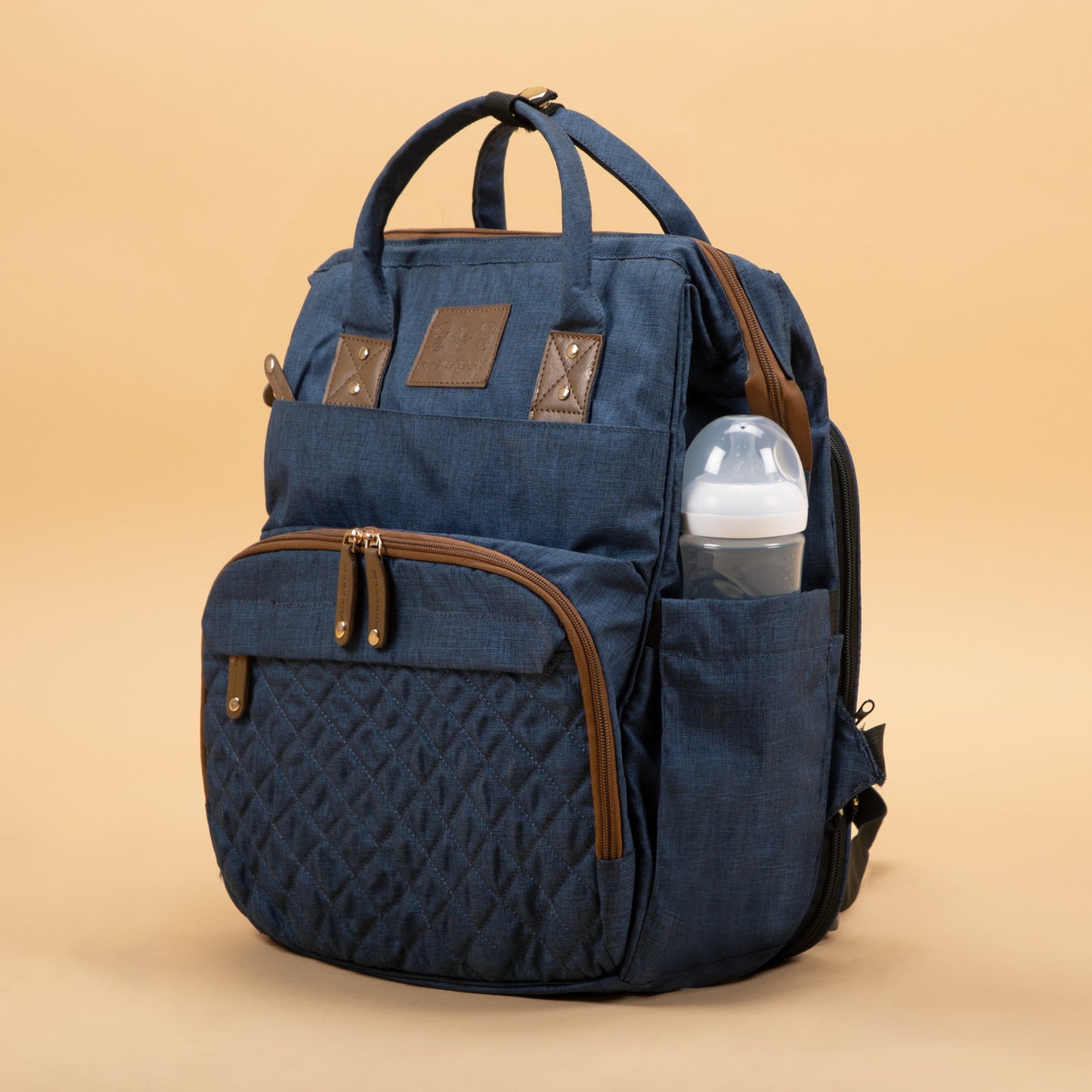 Abracadabra Elite Melange Twill Diaper Backpack – Navy Blue