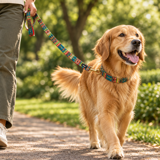 Printed Dog & Cat Leash Blue